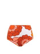 Matchesfashion.com Dodo Bar Or - Ceccile Floral Print Bikini Bottoms - Womens - Orange Print