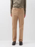 Valentino - Stretch-cotton Twill Straight-leg Trousers - Mens - Camel