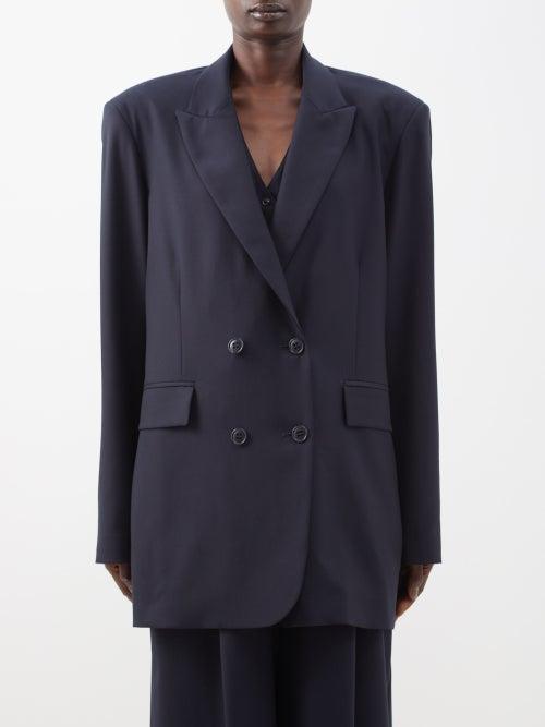 Raey - Soft Tailored Wool Suit Jacket - Womens - Navy