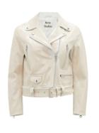 Matchesfashion.com Acne Studios - Patent Grained-leather Biker Jacket - Womens - White