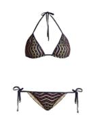 Matchesfashion.com Missoni Mare - Zigzag Triangle Bikini - Womens - Blue Multi
