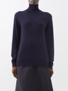 Jil Sander - Superfine Roll-neck Merino Sweater - Womens - Dark Navy