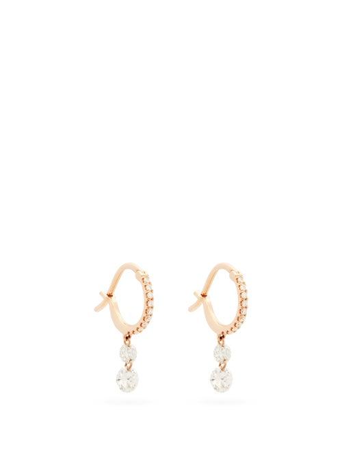 Matchesfashion.com Raphaele Canot - Set Free Diamond & 18kt Rose Gold Hoop Earrings - Womens - Rose Gold