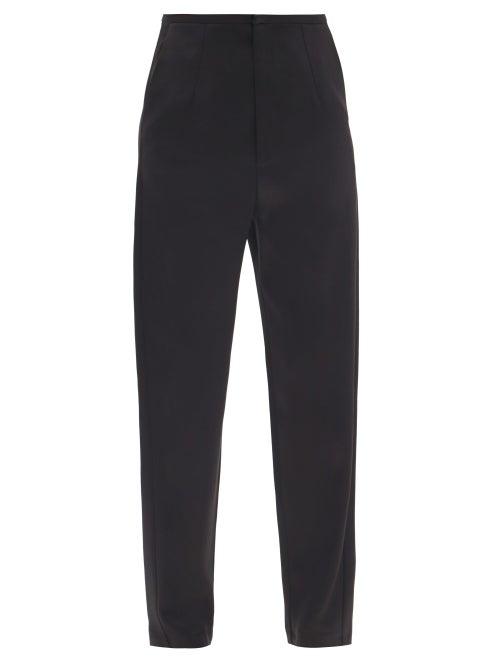 Matchesfashion.com Totme - Evora High-rise Satin Wide-leg Trousers - Womens - Black