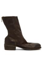 Matchesfashion.com Guidi - Buffalo Grained-leather Boots - Mens - Dark Brown