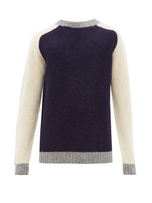 Matchesfashion.com Howlin' - Megatron Man Raglan Sleeve Wool Sweater - Mens - Navy