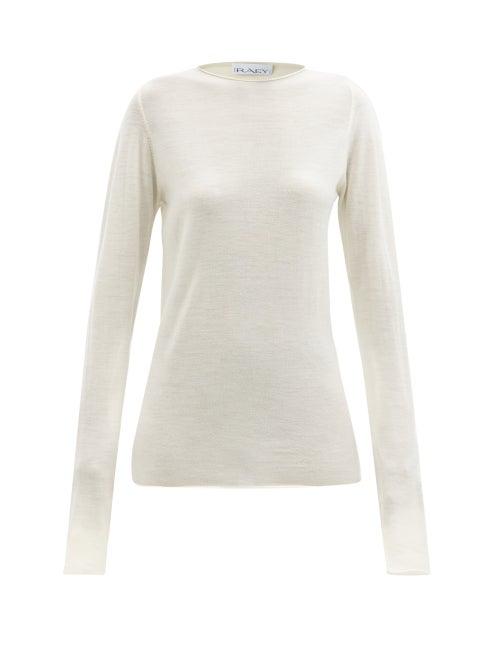 Raey - Raw-trim Merino Wool Crew-neck Sweater - Womens - Ivory