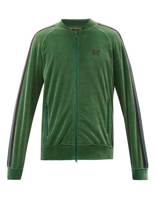 Matchesfashion.com Needles - Butterfly-embroidered Cotton-blend Track Jacket - Mens - Green
