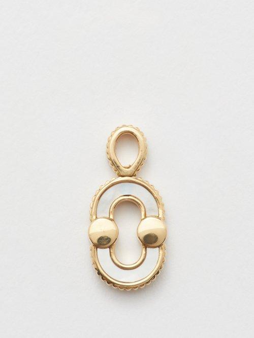 Viltier - Magnetic Twist Pearl, Bulls-eye & Gold Pendant - Mens - Yellow Gold