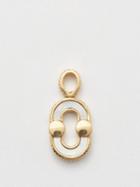 Viltier - Magnetic Twist Pearl, Bulls-eye & Gold Pendant - Mens - Yellow Gold