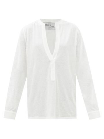 Harris Reed - V-neck Cashmere-blend Jersey Shirt - Womens - White