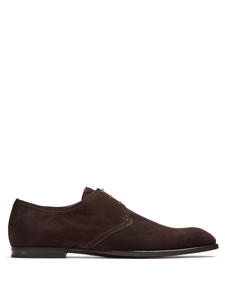 Bottega Veneta Suede Lace-up Suede Derby Shoes