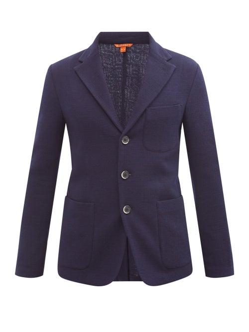 Matchesfashion.com Barena Venezia - Torceo Single-breasted Wool-blend Blazer - Mens - Navy