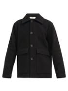 Matchesfashion.com Sfr - Keith Oversized-collar Virgin Wool-blend Jacket - Mens - Black