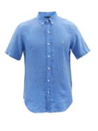 Polo Ralph Lauren - Logo-embroidered Linen Short-sleeved Shirt - Mens - Blue