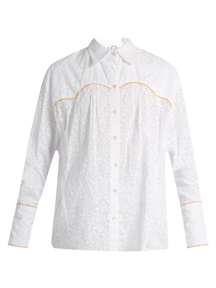 Thierry Colson Rick Leaf-print Cotton Shirt