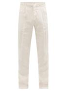 Matchesfashion.com 120% Lino - Pleated Linen Trousers - Mens - Beige