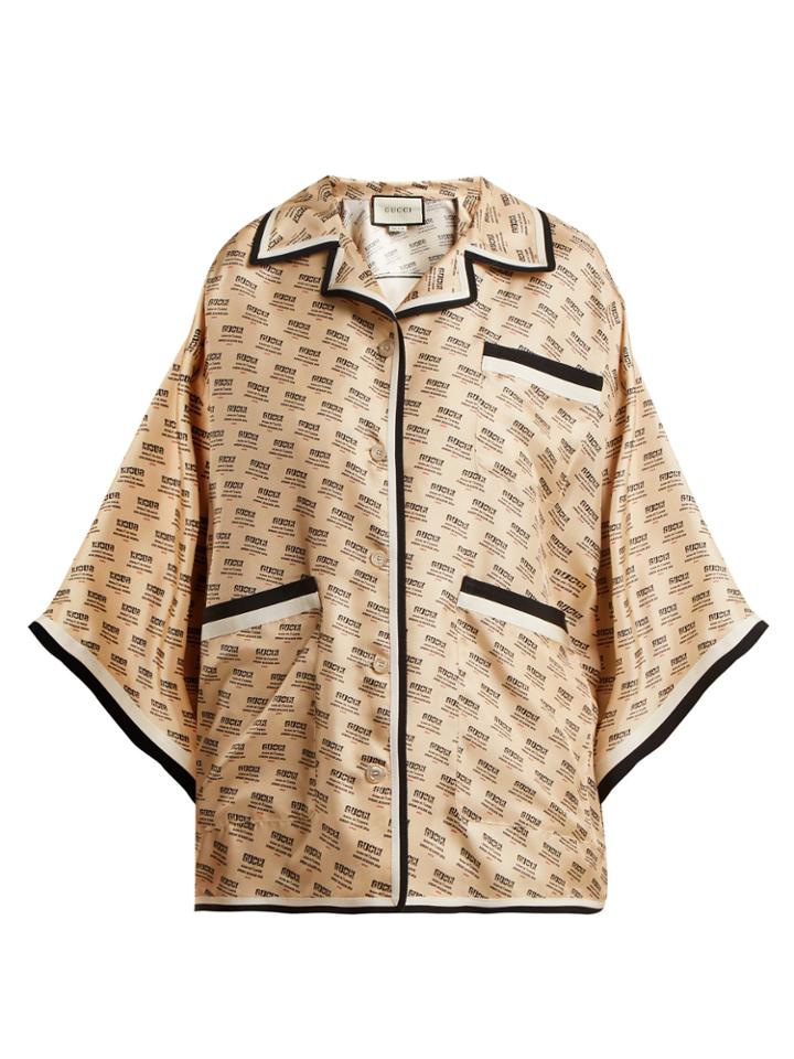 Gucci Invite Stamp Silk Shirt