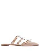 Matchesfashion.com Valentino - Rockstud Caged Leather Mules - Womens - Nude