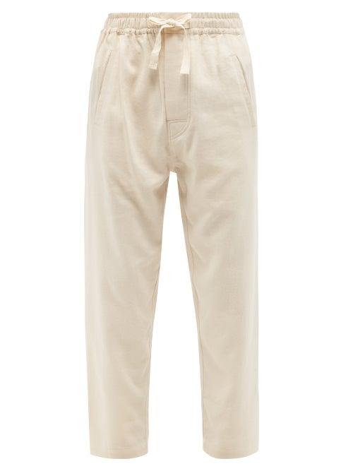 Mens Rtw Marrakshi Life - Drawstring-waist Cotton Trousers - Mens - Cream