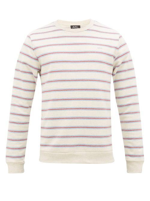 Matchesfashion.com A.p.c. - Tate Striped Cotton-blend Sweatshirt - Mens - Cream Multi