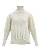 Matchesfashion.com Pleats Please Issey Miyake - High-neck Technical-pleated Top - Womens - Ivory