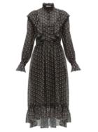 Matchesfashion.com See By Chlo - Floral Print Crepe Midi Dress - Womens - Black Multi