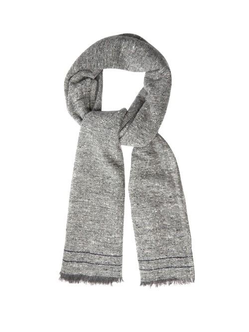Brunello Cucinelli Fringed Cashmere And Wool-blend Scarf