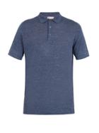 Matchesfashion.com Brunello Cucinelli - Linen And Cotton Blend Polo Shirt - Mens - Blue
