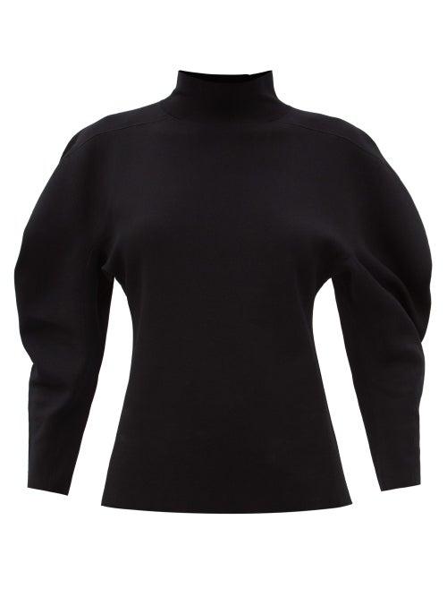 Matchesfashion.com Proenza Schouler - High-neck Puffed-sleeve Sweater - Womens - Black