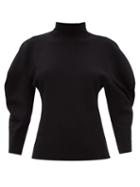 Matchesfashion.com Proenza Schouler - High-neck Puffed-sleeve Sweater - Womens - Black