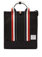 Matchesfashion.com Thom Browne - Tricolour Stripe Canvas Tote Bag - Mens - Black