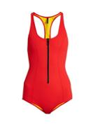 Matchesfashion.com Lisa Marie Fernandez - Elisa Bonded Swimsuit - Womens - Red