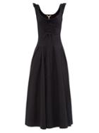 Ladies Rtw Brock Collection - Tamiko Ruched Cotton-blend Dress - Womens - Black