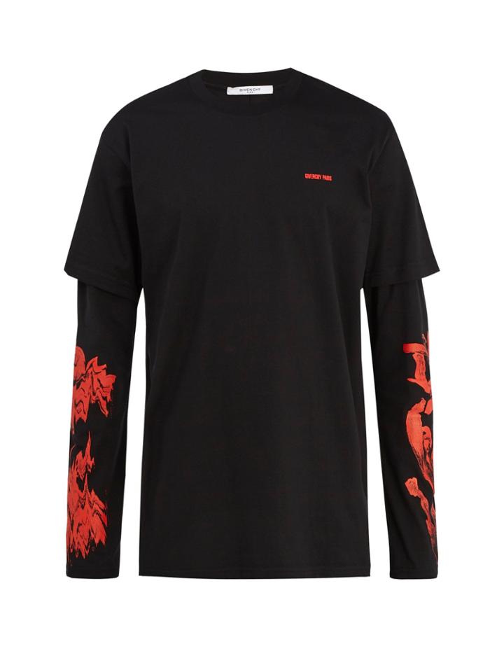 Givenchy Modern-fit Rose-print Long Sleeve T-shirt