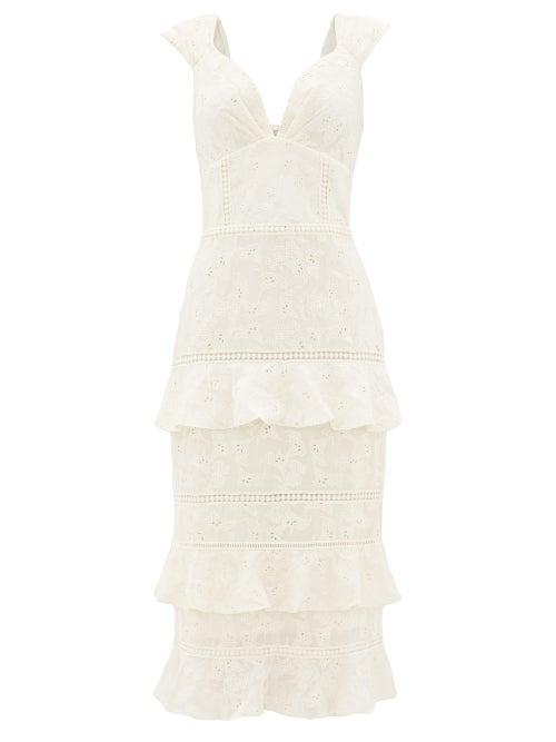 Matchesfashion.com Johanna Ortiz - Traduce Me Embroidered Cotton-voile Dress - Womens - Ivory