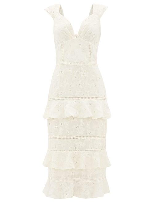 Matchesfashion.com Johanna Ortiz - Traduce Me Embroidered Cotton-voile Dress - Womens - Ivory