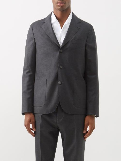Officine Gnrale - Armie Patch-pocket Wool-twill Suit Jacket - Mens - Grey