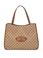 Gucci - 1955 Horsebit Gg-canvas And Leather Tote Bag - Womens - Beige Multi