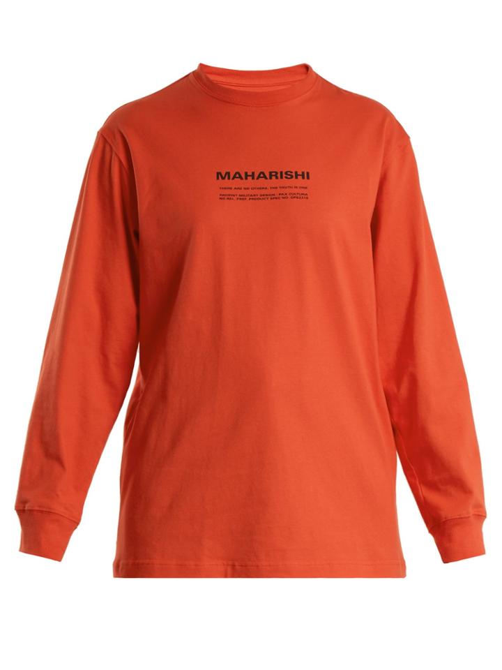 Maharishi Maha Text-print Cotton Sweatshirt