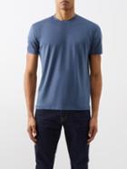 Tom Ford - Logo-embroidered Jersey T-shirt - Mens - Blue