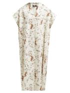 Matchesfashion.com Edward Crutchley - Monkey Print Cotton Kaftan Dress - Womens - Cream