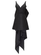 Matchesfashion.com Carolina Herrera - Back Bow Faille Mini Dress - Womens - Black