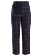 Acne Studios High-rise Checked-linen Cropped Trousers