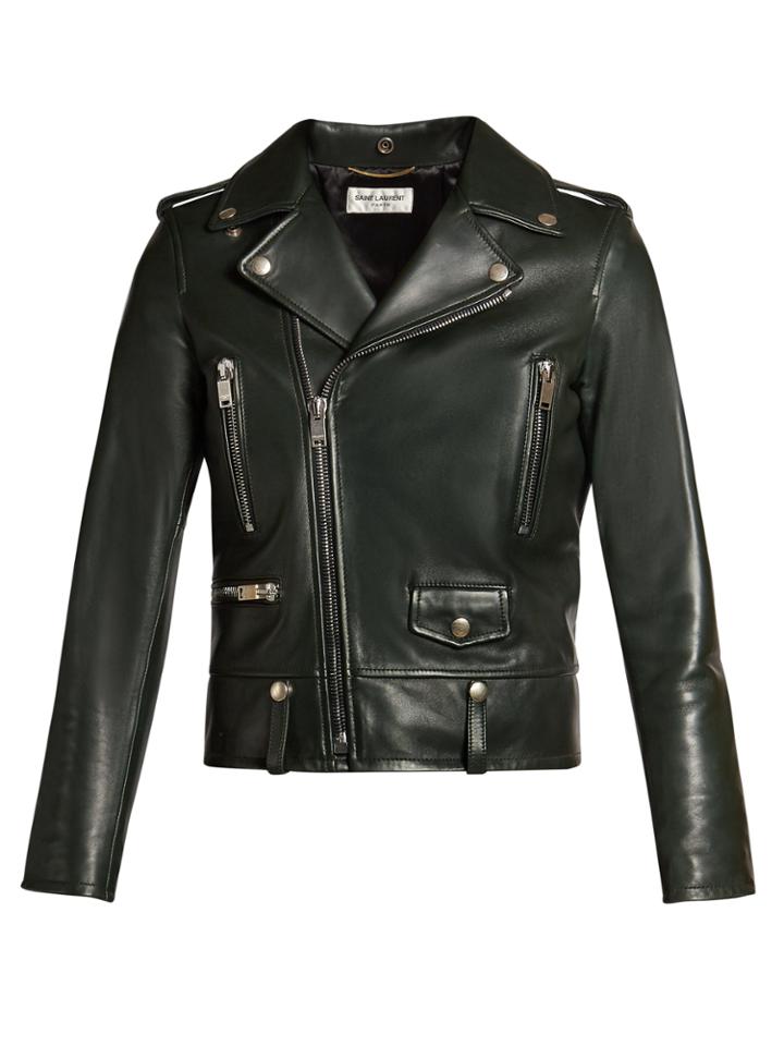 Saint Laurent Shrunken-fit Leather Biker Jacket
