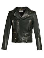 Saint Laurent Shrunken-fit Leather Biker Jacket