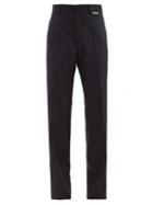 Vetements - Pinstripe Wool-blend Wide-leg Trousers - Mens - Navy