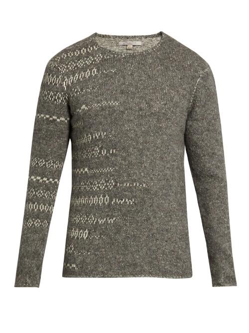 John Varvatos Crew-neck Abstract Sweater