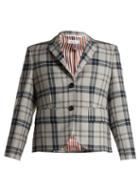 Matchesfashion.com Thom Browne - Tartan Wool Blend Blazer - Womens - Grey Multi