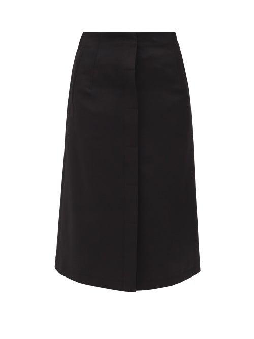 Matchesfashion.com Acne Studios - Ivanne High-rise Buttoned Skirt - Womens - Black